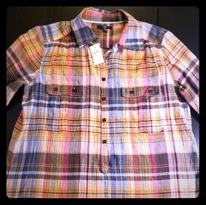 Gap Plaid Pullover Button Down NWT